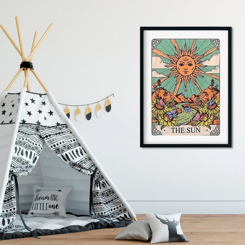 Tiwabb 3 Pack Tarot Cards Stamped Cross Stitch Kits - Sun Moon Stars Embroidery Kits for Beginners Adults,11 CT Patterns Dimensions Counted Cross Stitch Kits Arts Craft Kits 12 x 16 inch - Image 2